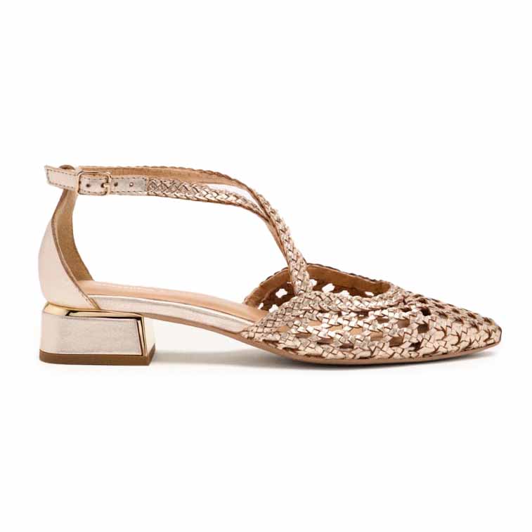 Gioseppo 75560 BRILLION ballerina in pelle intrecciata  Platino