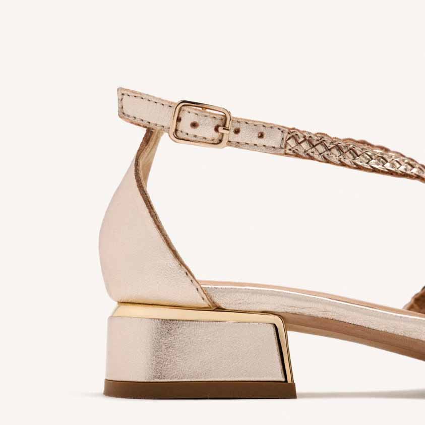 Gioseppo 75560 BRILLION ballerina in pelle intrecciata  Platino