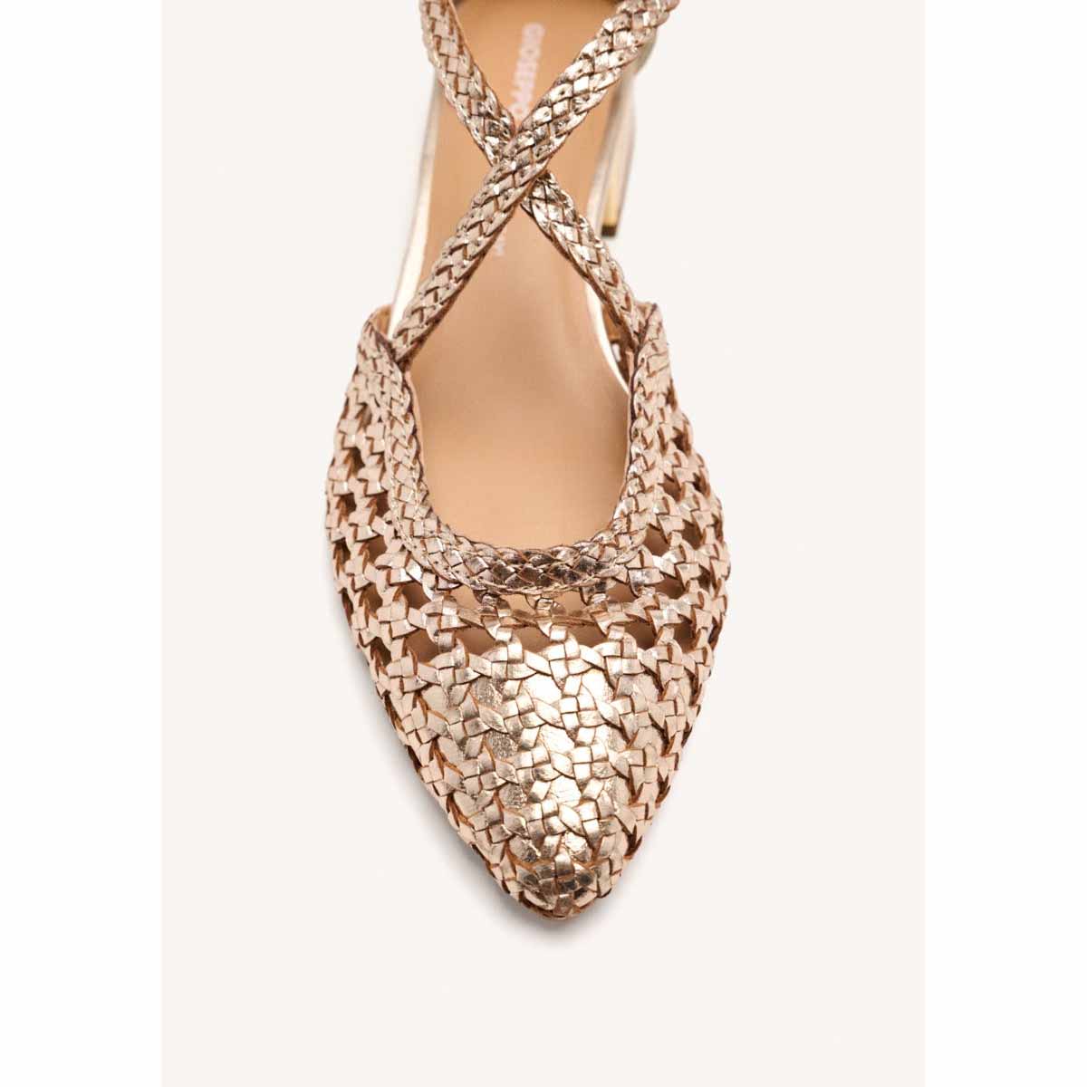Gioseppo 75560 BRILLION ballerina in pelle intrecciata  Platino
