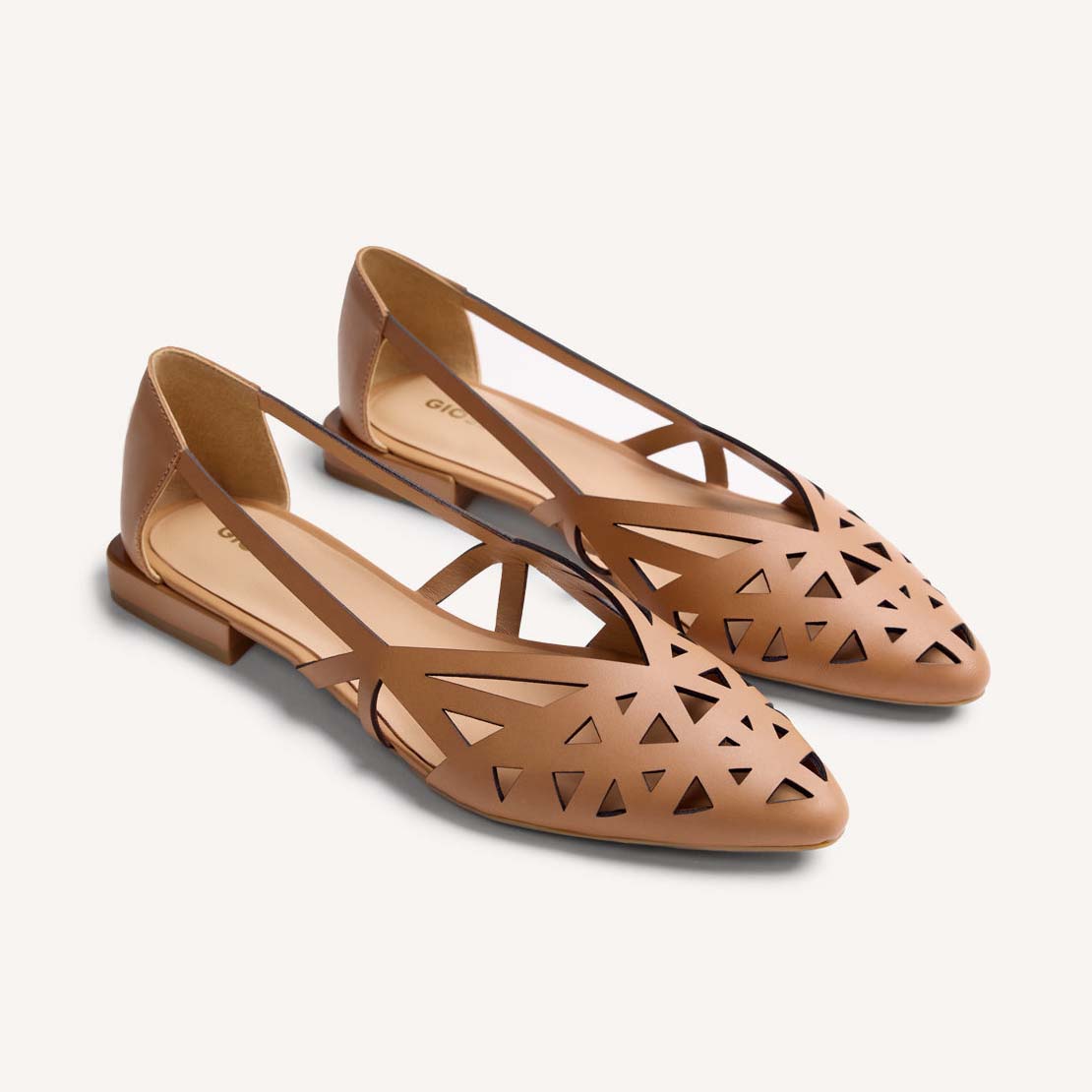 Gioseppo ballerine in pelle traforata 78218 BUMALA Cammello