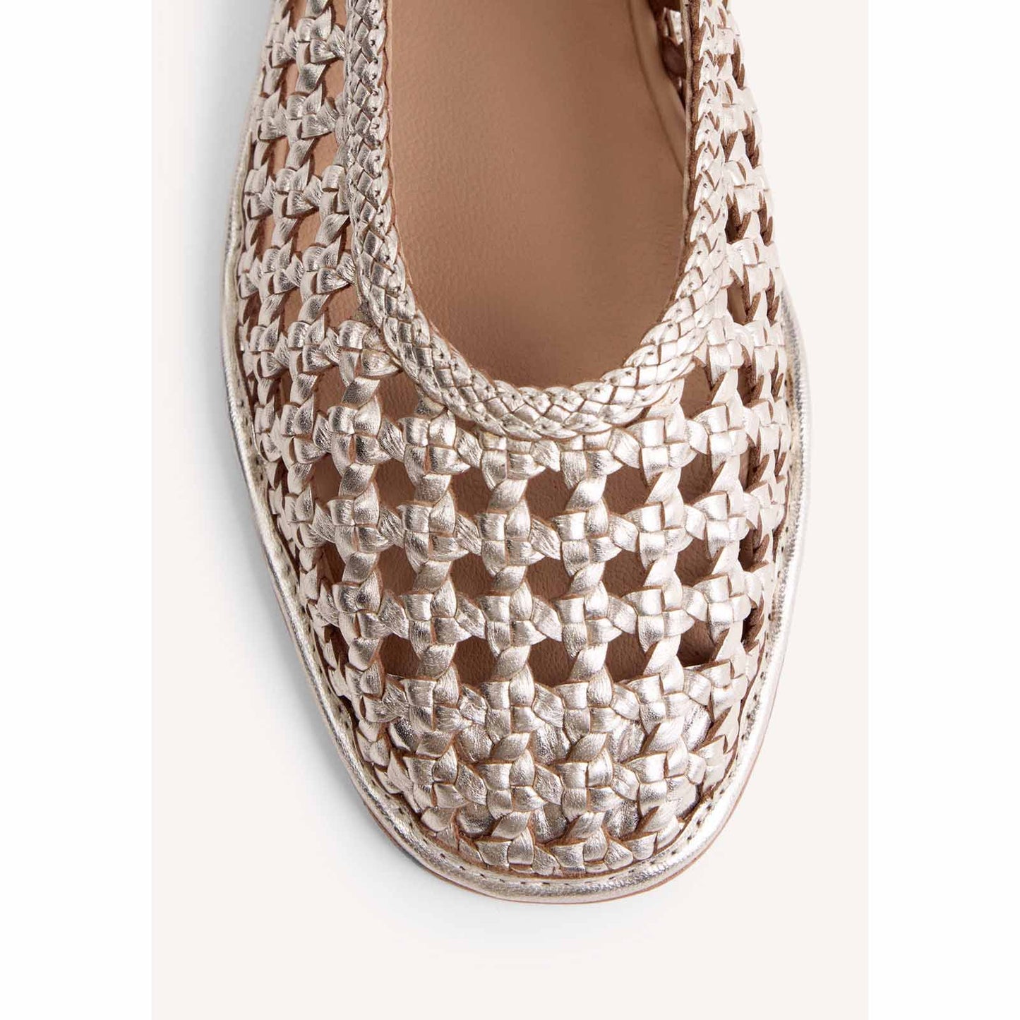 Gioseppo ballerine in pelle intrecciata 78242 EMBEYA Platino