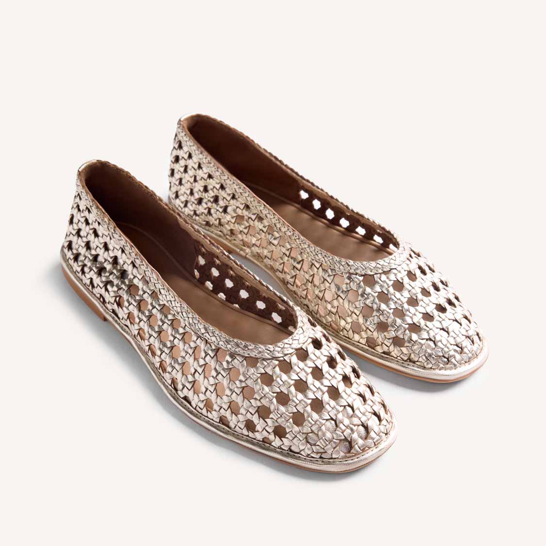 Gioseppo ballerine in pelle intrecciata 78242 EMBEYA Platino