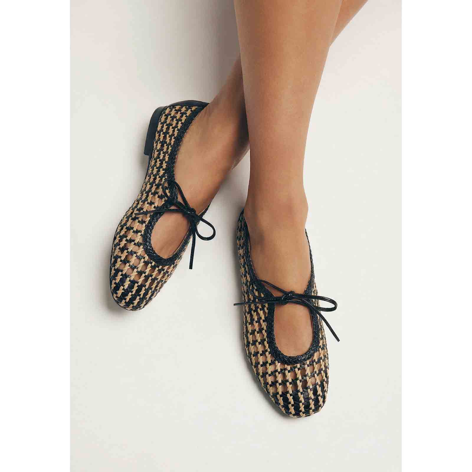 Gioseppo ballerine 79106 WORDEN in pelle intrecciate Nero