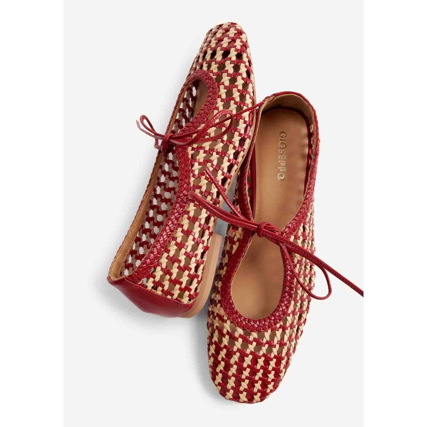 Gioseppo ballerine in pelle intrecciata  79106 WORDEN Rosso