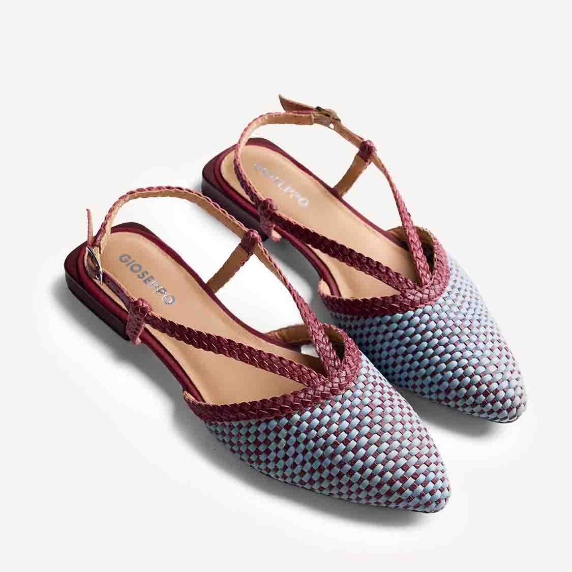 Gioseppo ballerine in pelle intrecciata 79270 TECUMSEH Blu