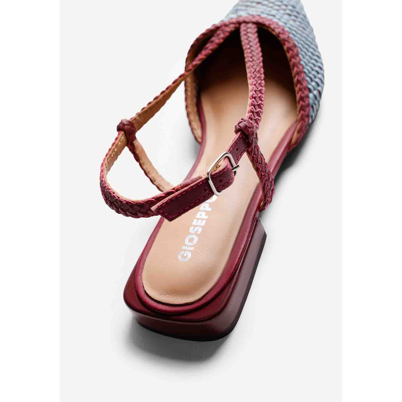 Gioseppo ballerine in pelle intrecciata 79270 TECUMSEH Blu