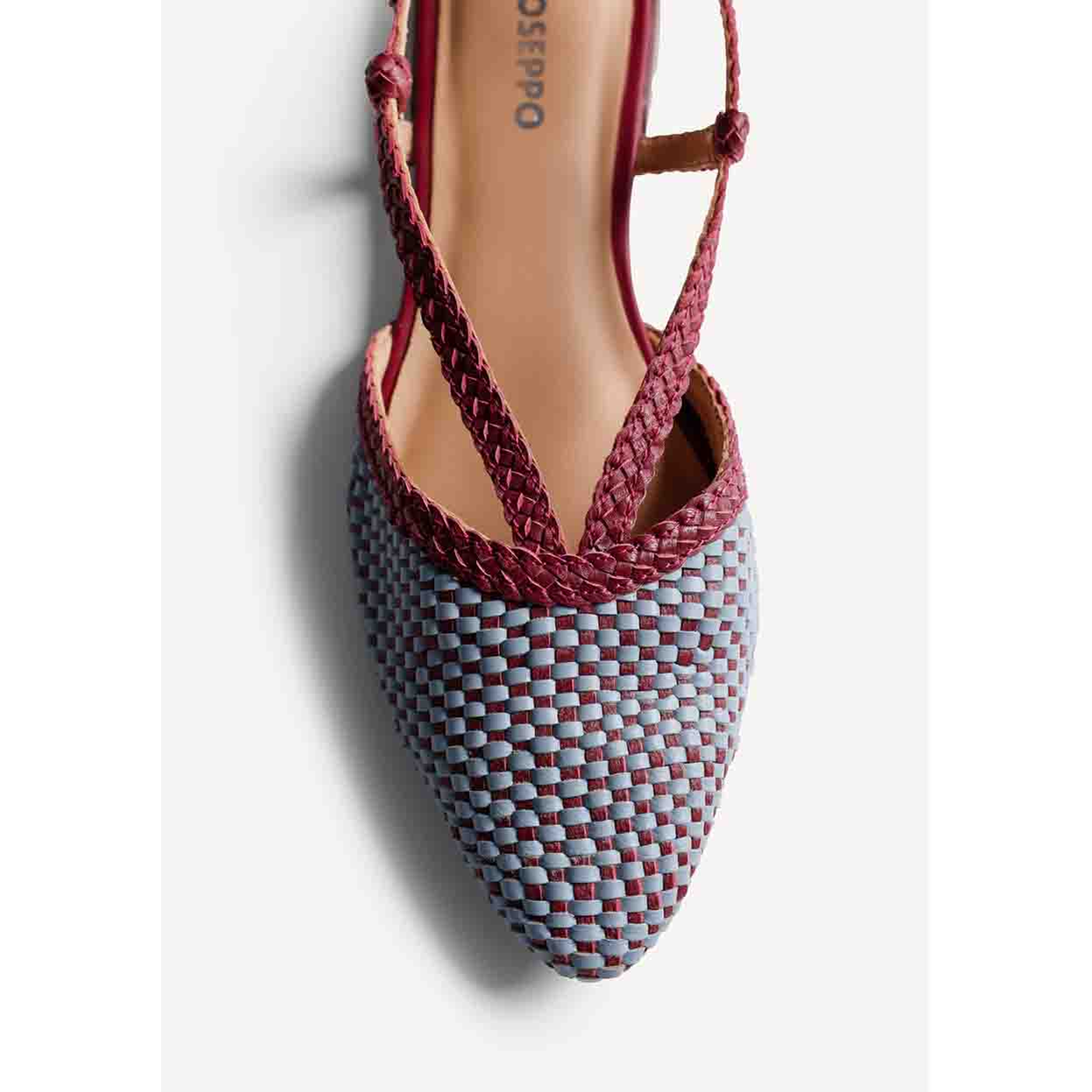 Gioseppo ballerine in pelle intrecciata 79270 TECUMSEH Blu