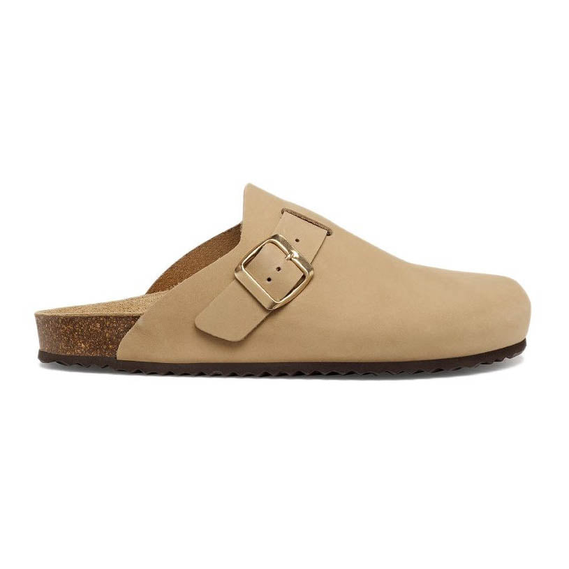 Geox D BRIONIA pantofola in pelle Taupe