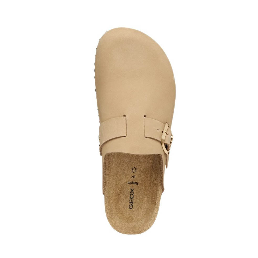 Geox D BRIONIA pantofola in pelle Taupe