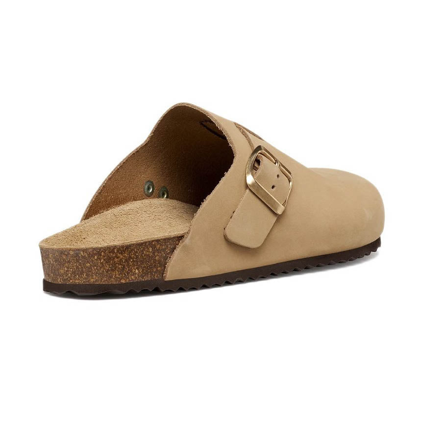 Geox D BRIONIA pantofola in pelle Taupe