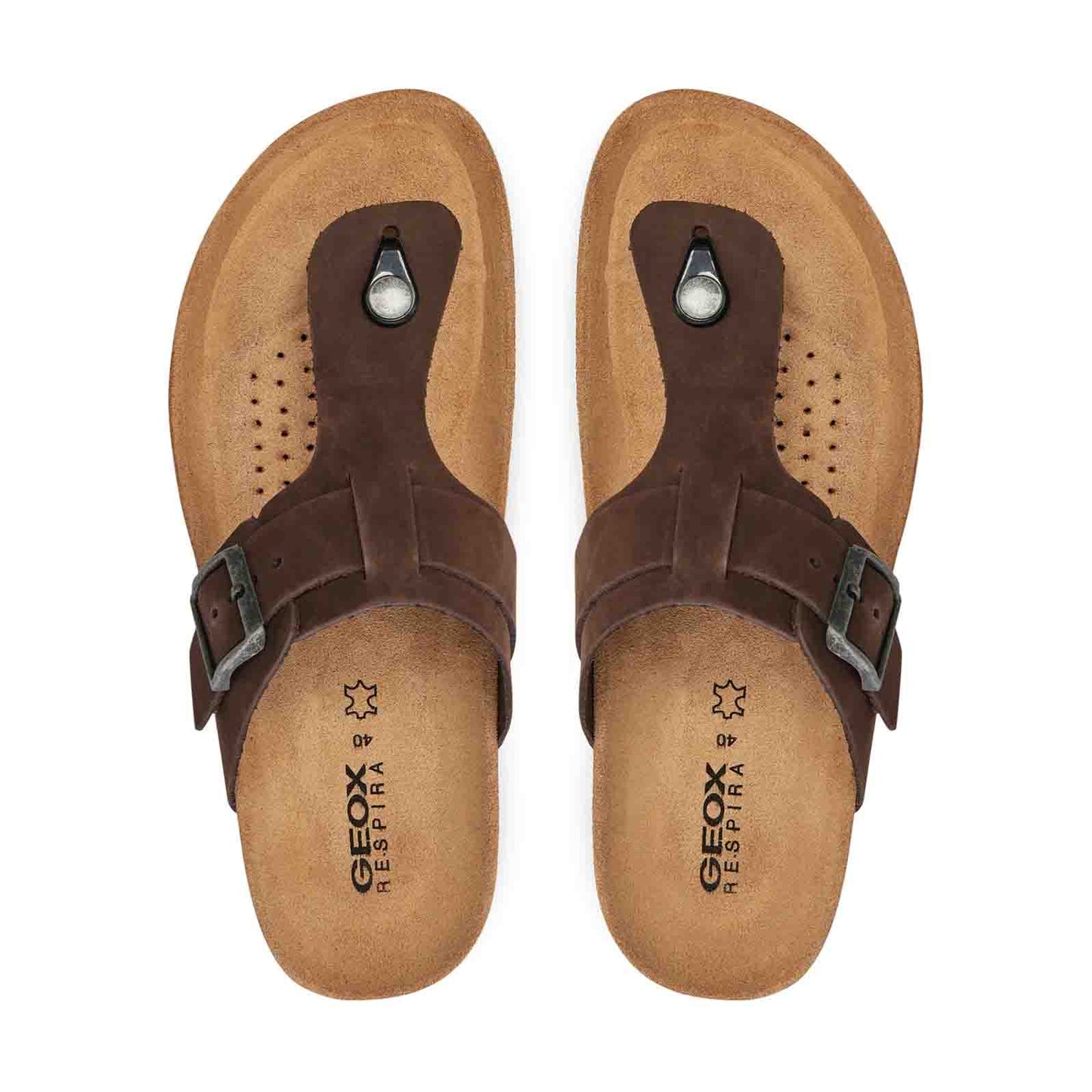 Geox sandalo Ghita in pelle Coffee