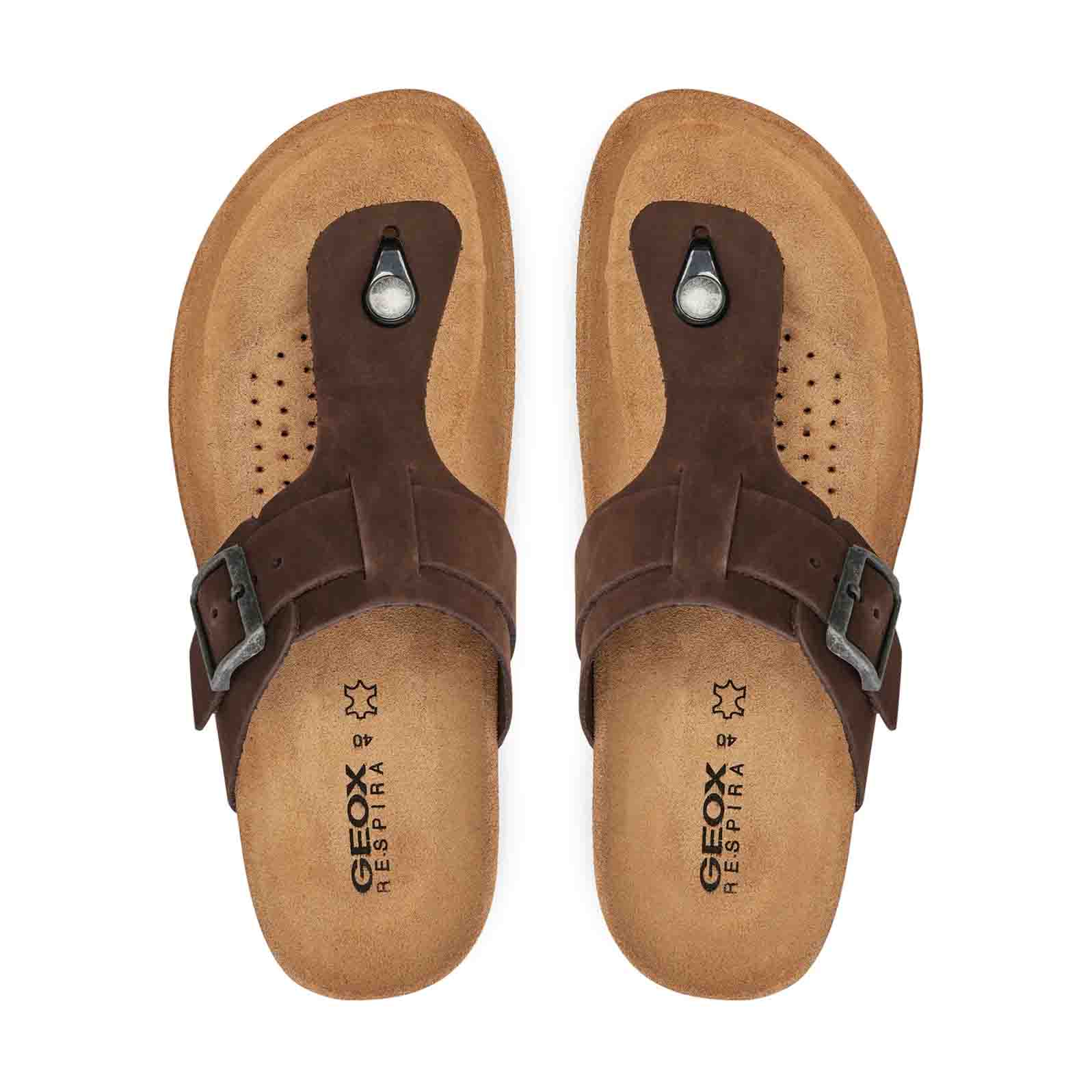 Geox sandalo Ghita in pelle Coffee