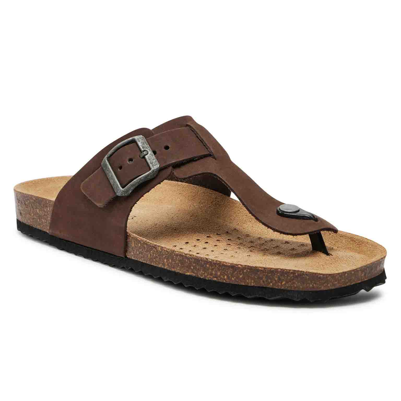 Geox sandalo Ghita in pelle Coffee