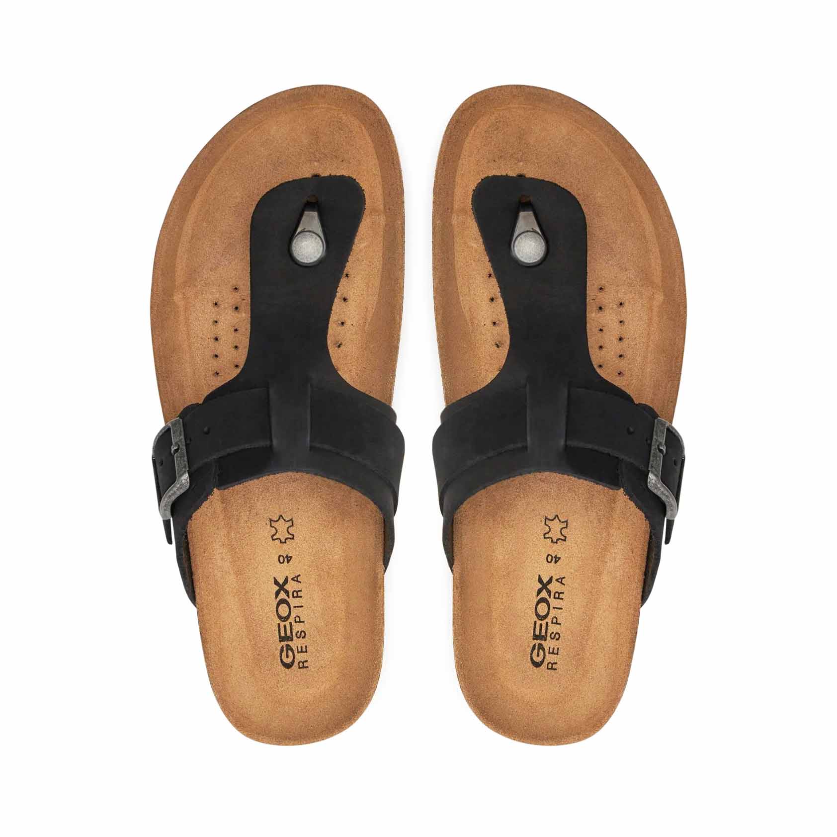 Geox infradito in pelle GHITA Nero