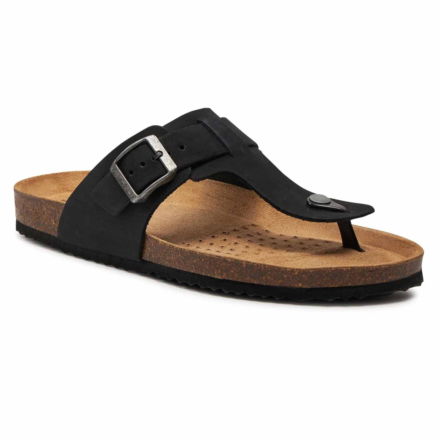 Geox infradito in pelle GHITA Nero