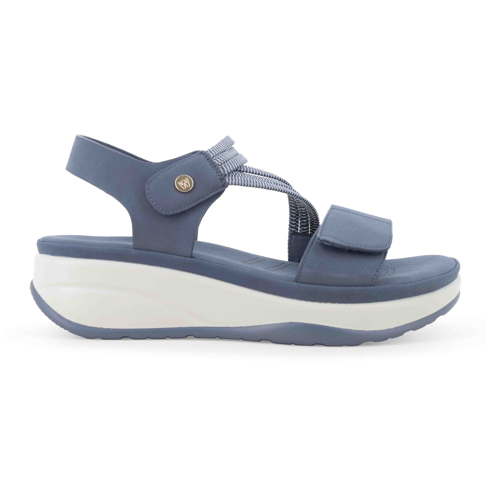 MellusoSandalo in tessuto scamosciato con velcro regolabile blu navy 094103