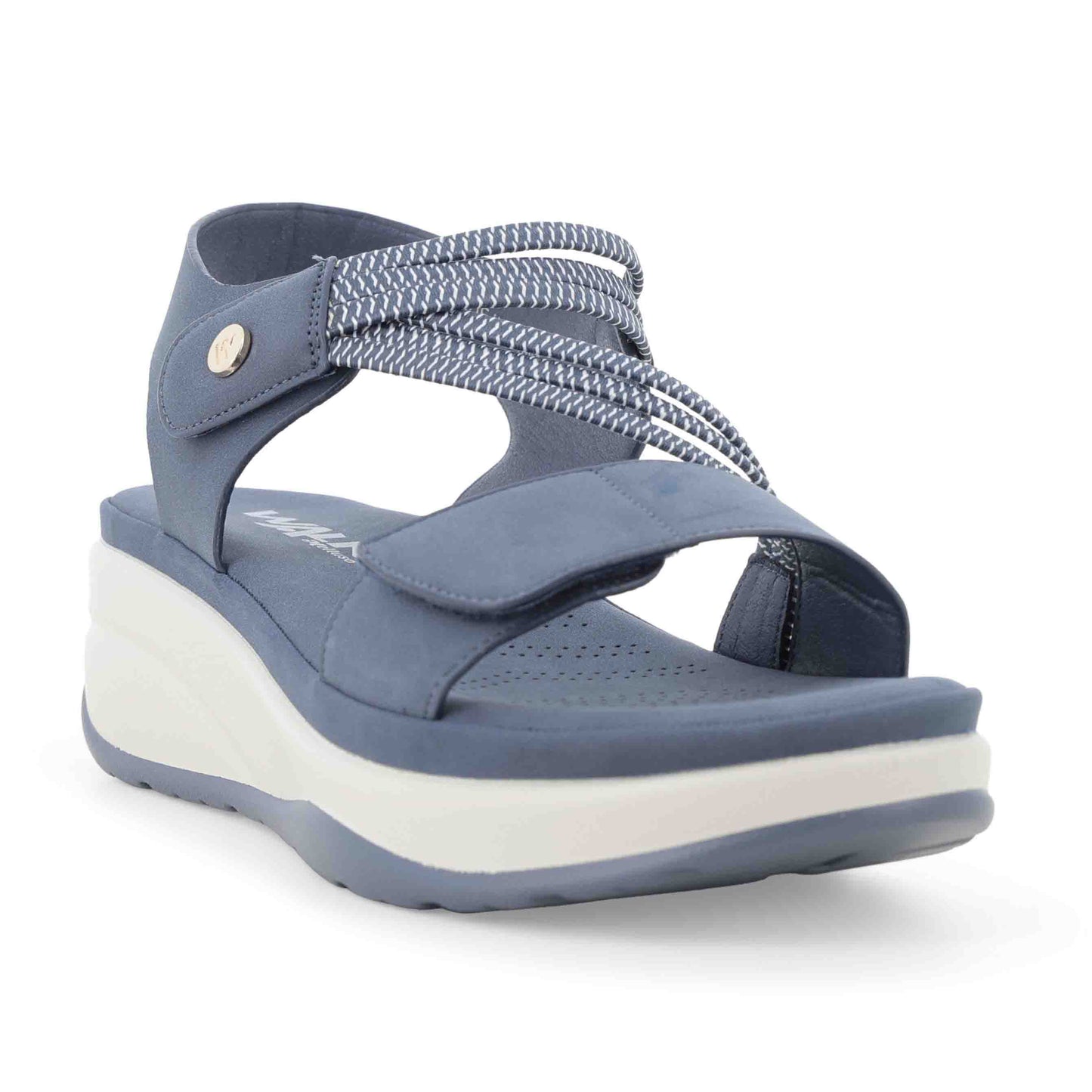 MellusoSandalo in tessuto scamosciato con velcro regolabile blu navy 094103