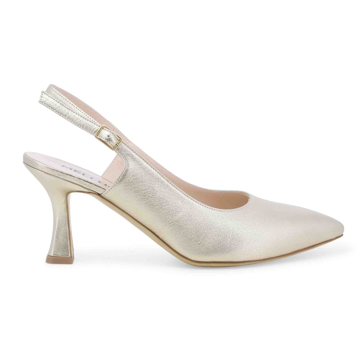 Melluso slingback tacco 70 in pelle  D165Q Wash Platino