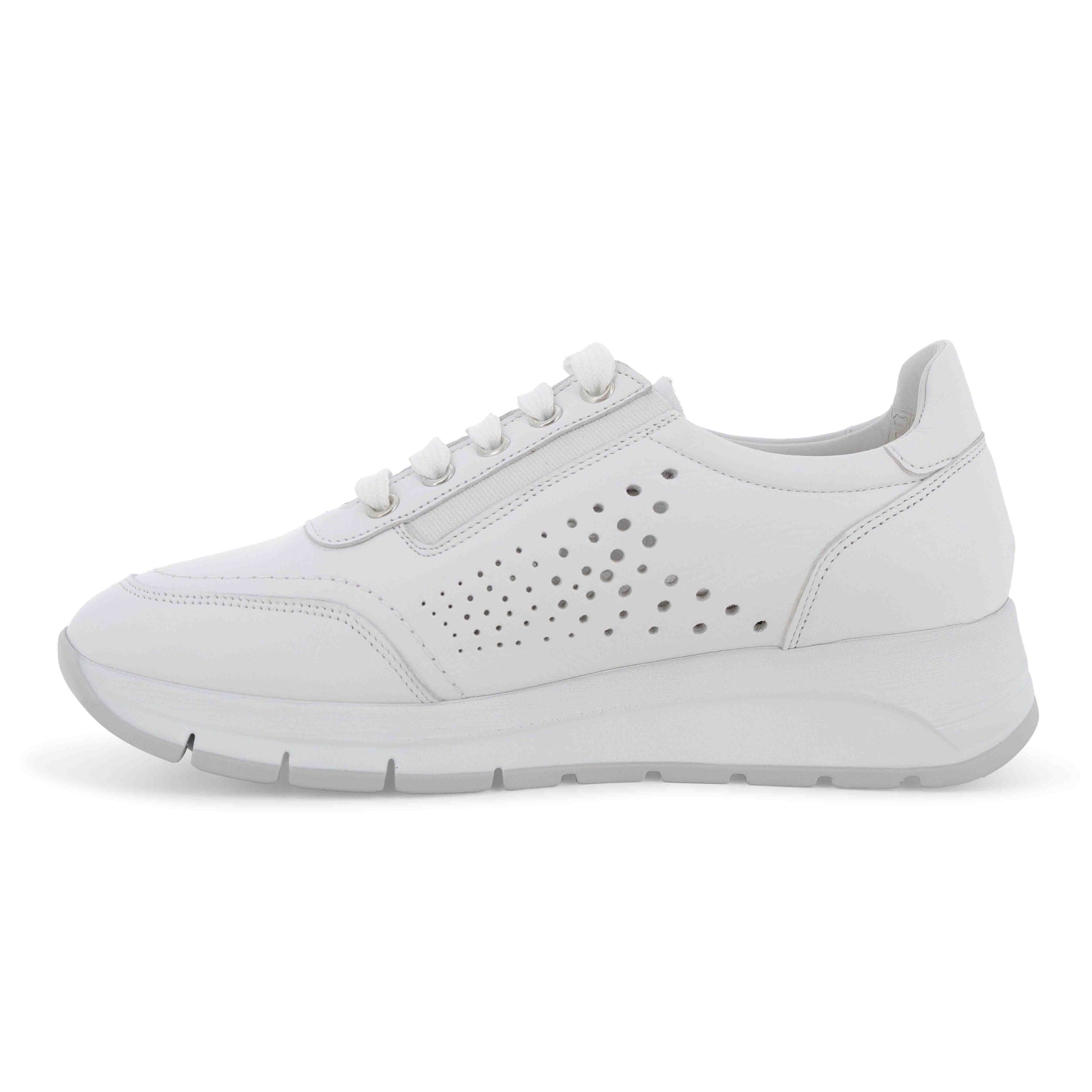 Melluso Sneaker bianca in pelle traforata con zip r20096