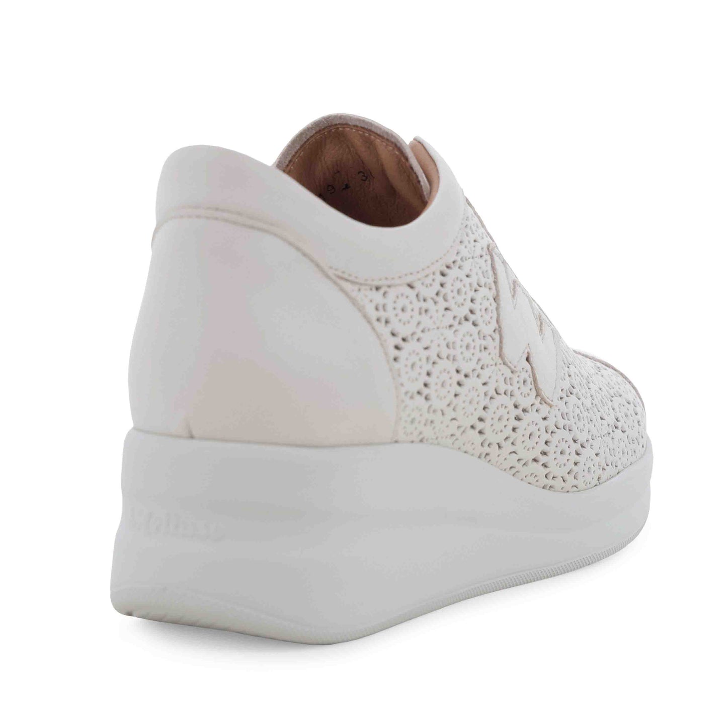 Donna Walk R20265 Calf Bianco Sneakers platform panna con lavorazione traforata