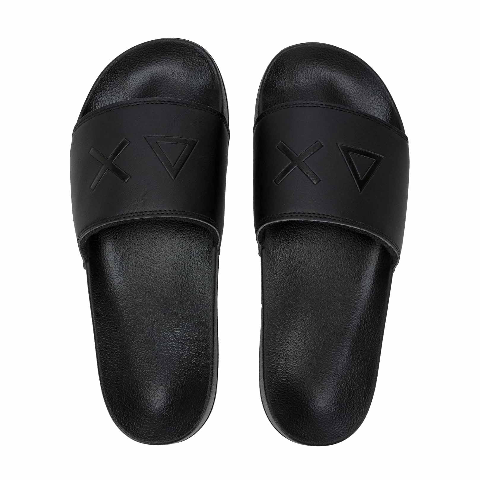 X36110 SLIPPERS LOGO NERO