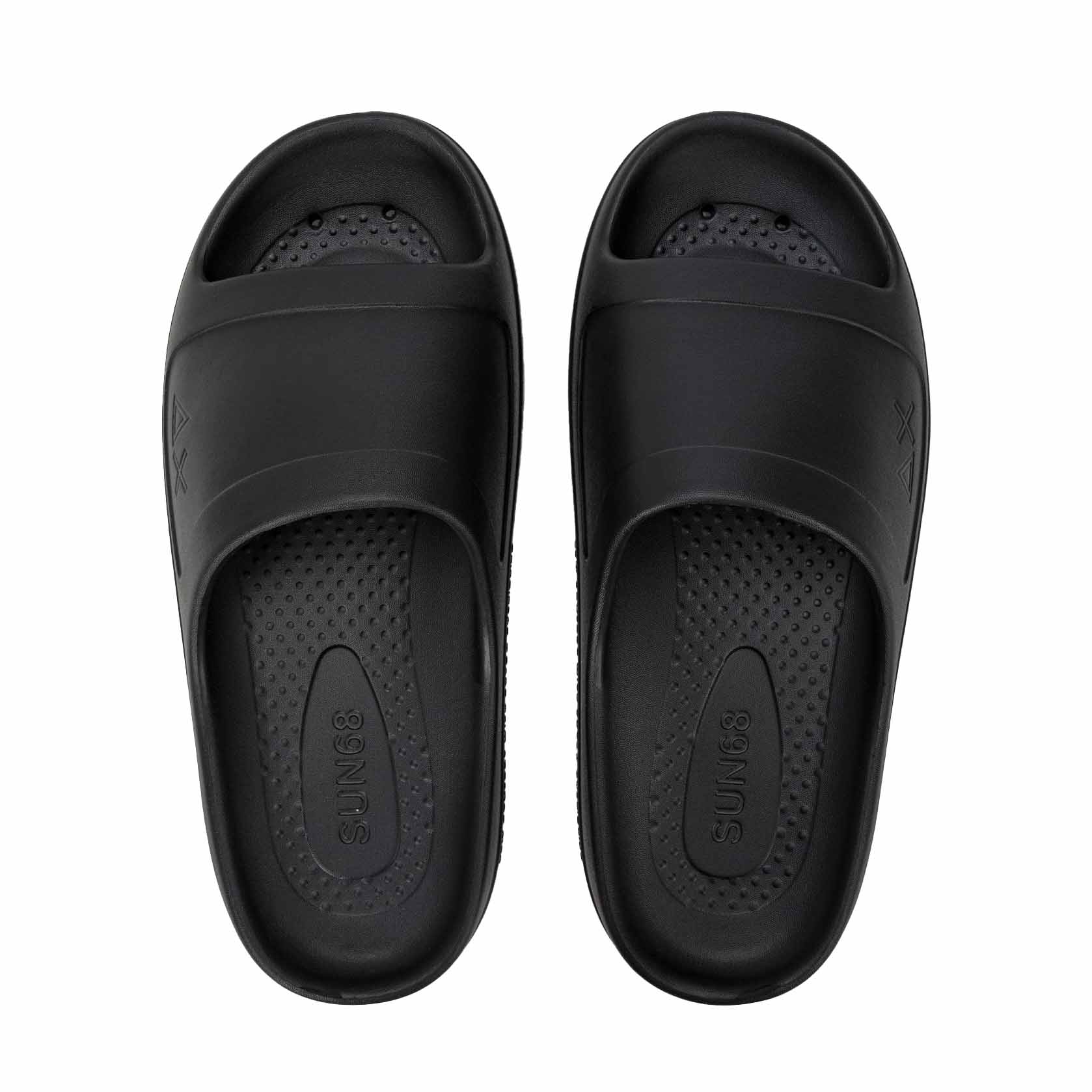 X36112 SLIPPERS MONOBLOCK LOGO NERO