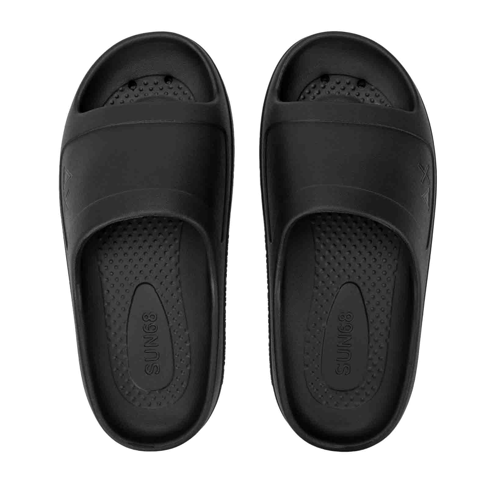 X36212 SLIPPERS MONOBLOCK LOGO NERO