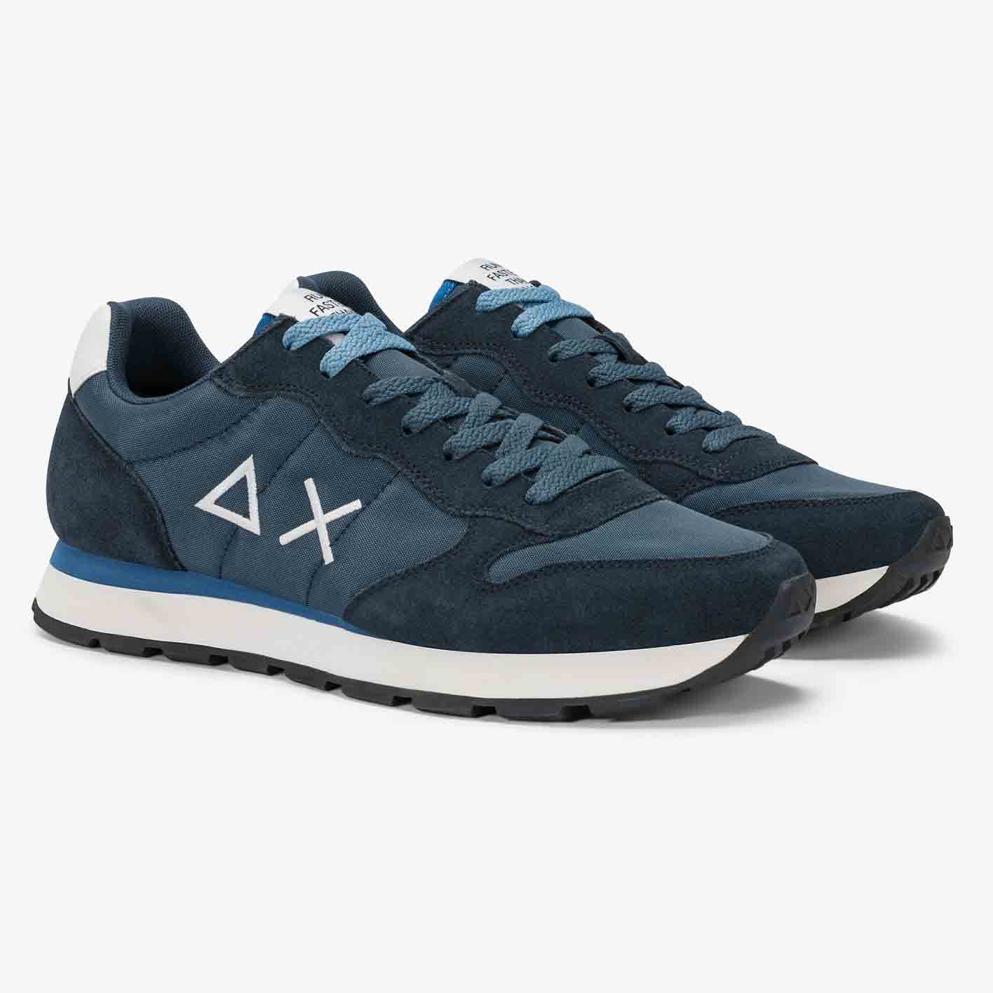 Sun68 Sneaker Tom in nylon e suede blu navy