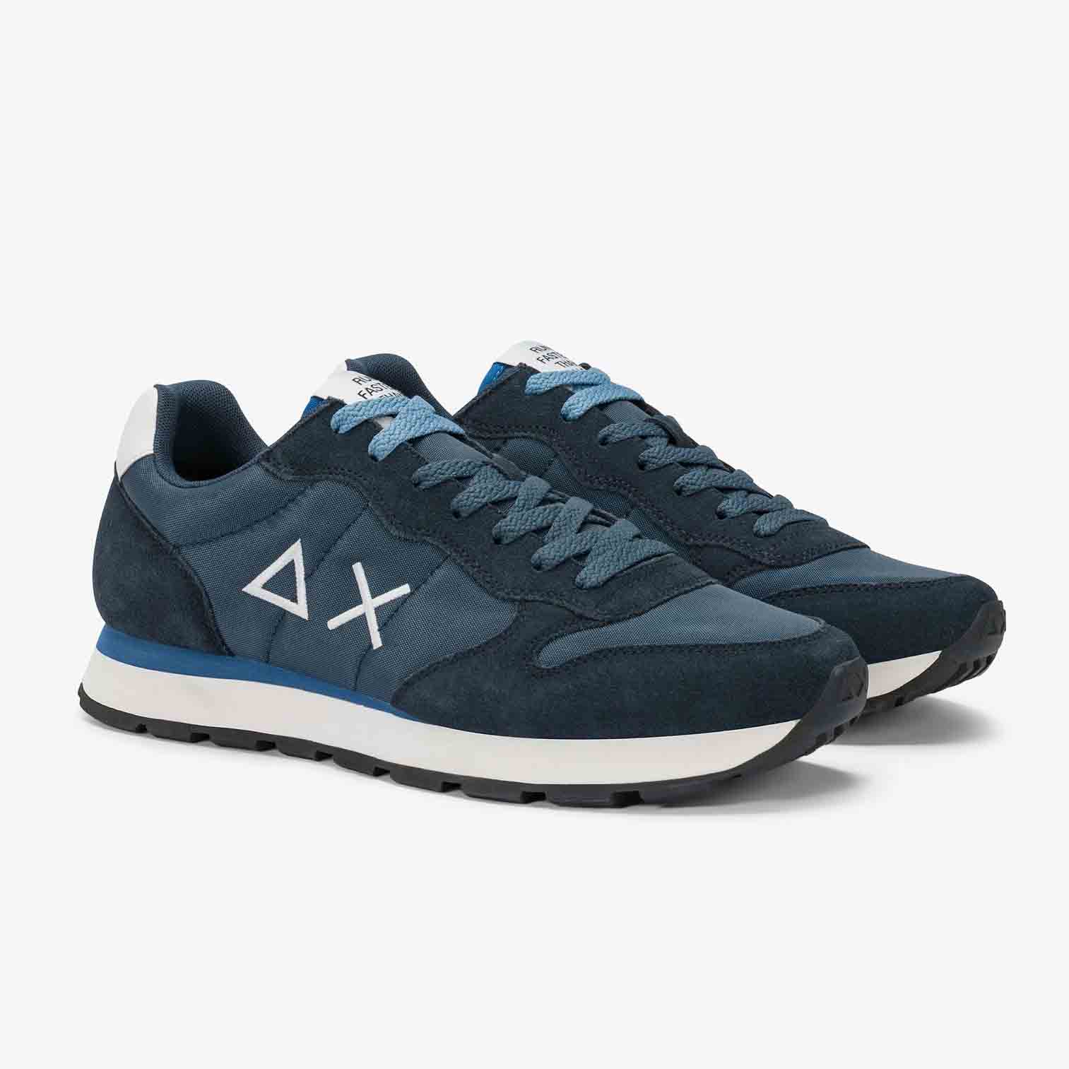 Sun68 Sneaker Tom in nylon e suede blu navy