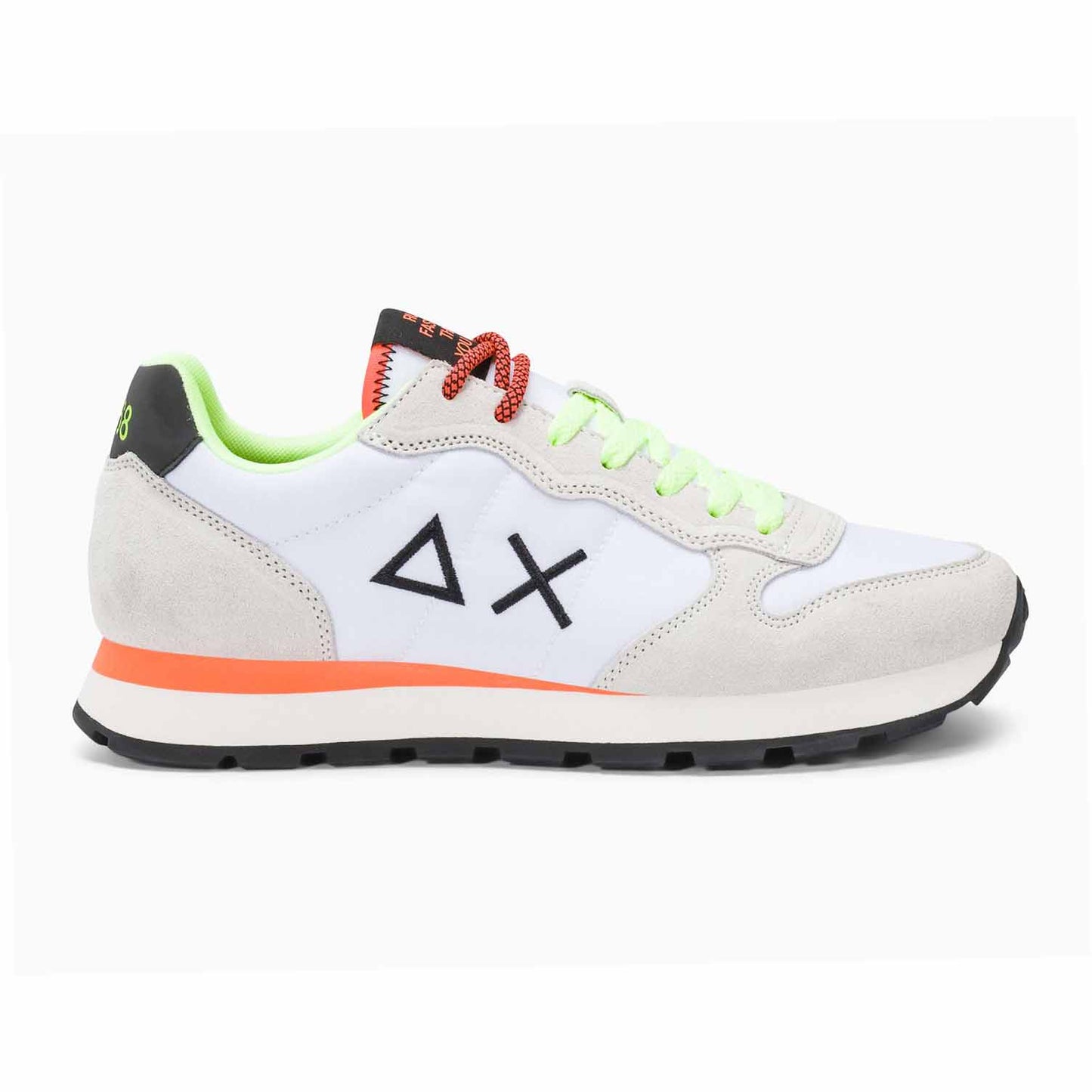 Sun68 Sneaker Tom Fluo in nylon e suede bianco