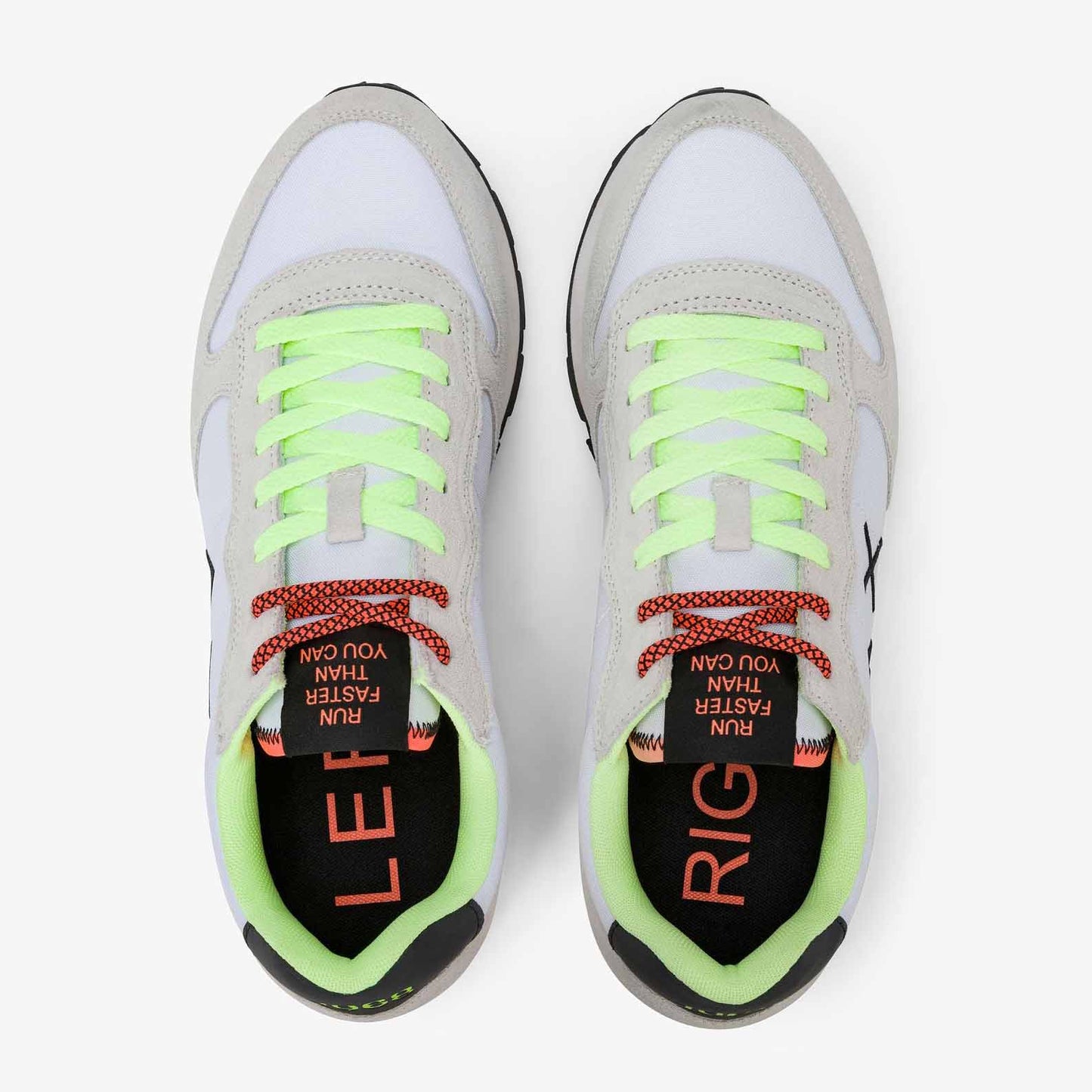 Sun68 Sneaker Tom Fluo in nylon e suede bianco