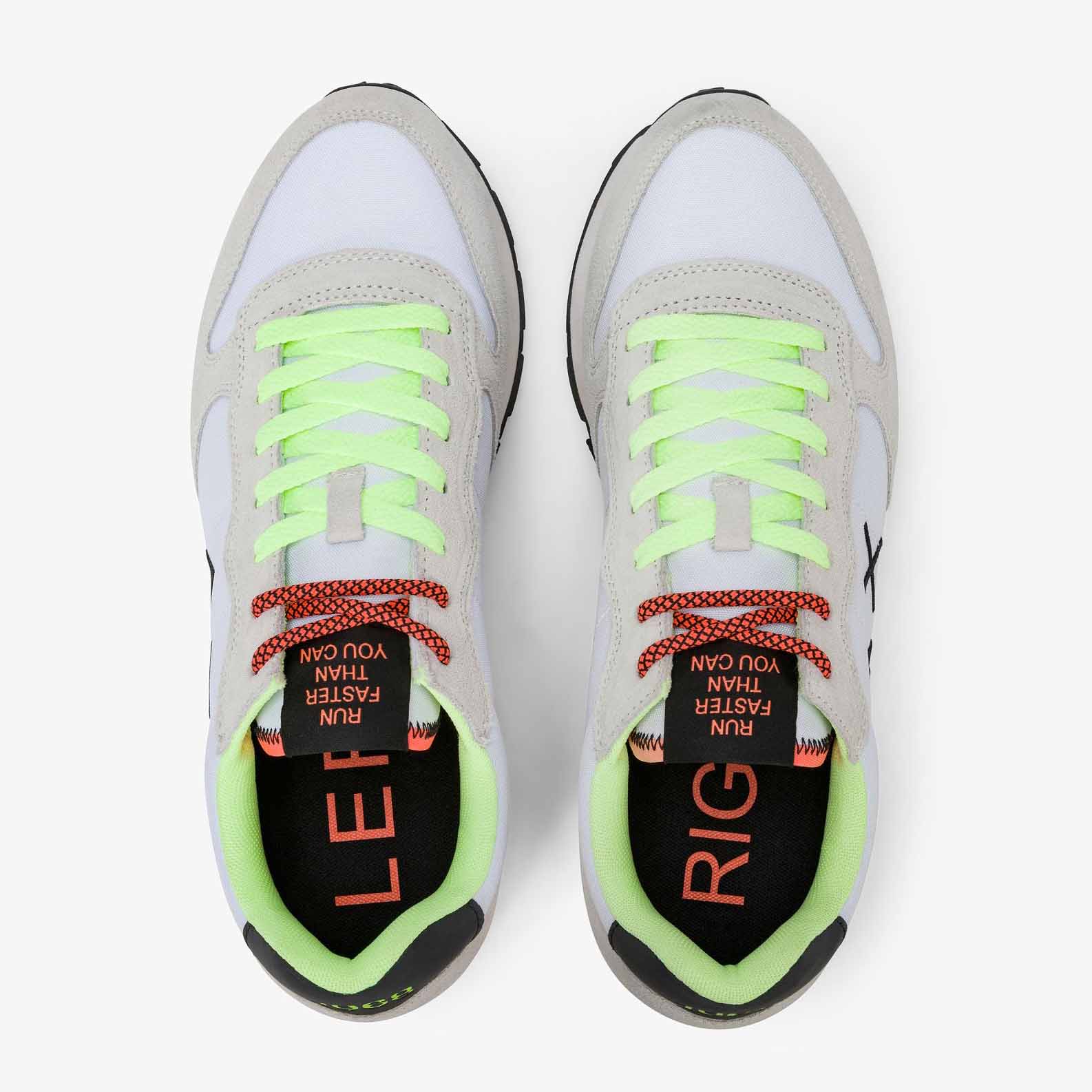 Sun68 Sneaker Tom Fluo in nylon e suede bianco