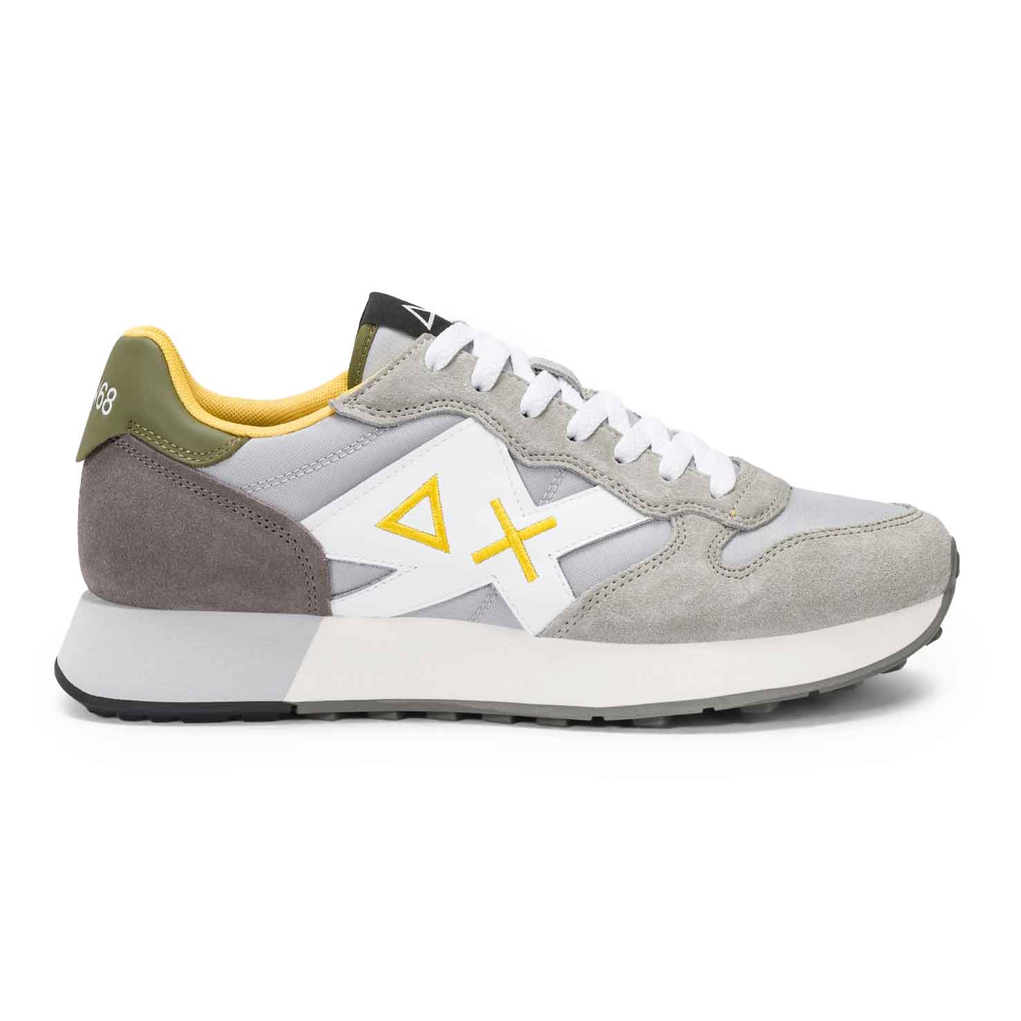 Sun68 Sneaker Jaki 2.0 Solid in nylon e suede grigio chiaro