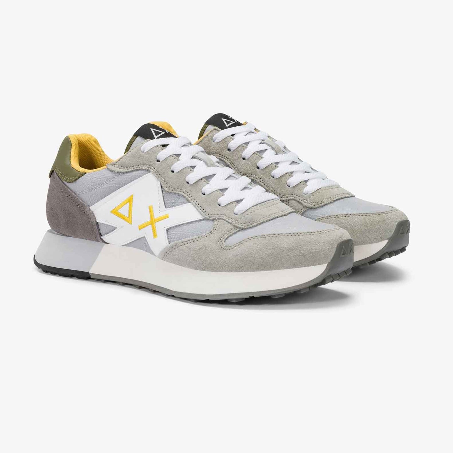 Sun68 Sneaker Jaki 2.0 Solid in nylon e suede grigio chiaro
