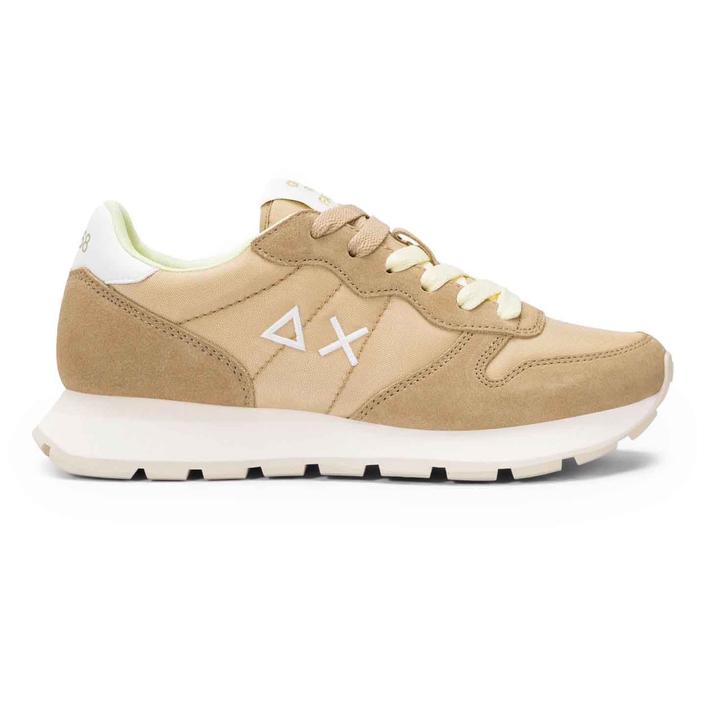 Sun68 Sneaker Ally Solid in suede e nylon beige