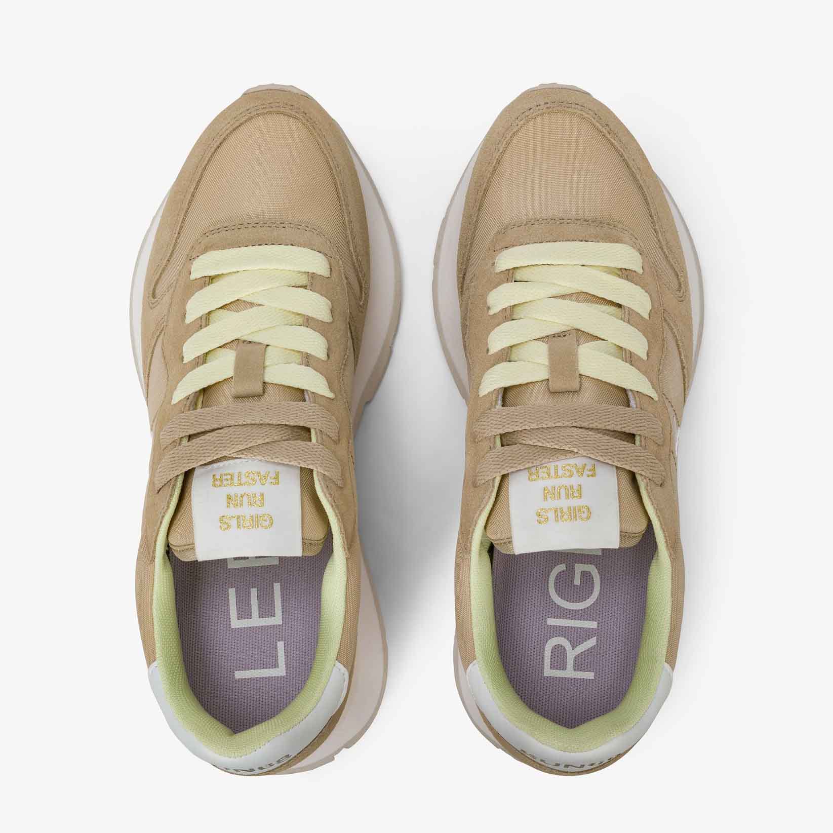 Sun68 Sneaker Ally Solid in suede e nylon beige