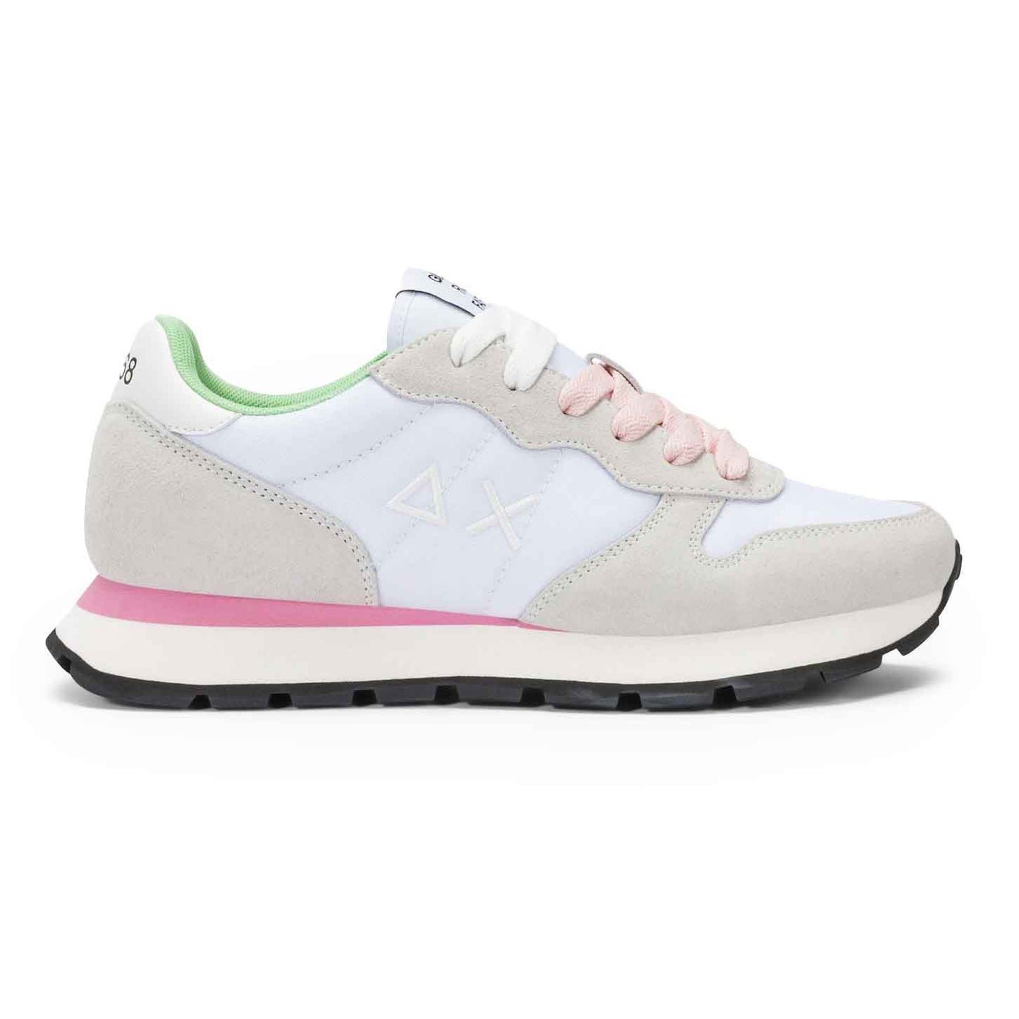 Sun68 Sneaker Ally Solid in suede e nylon bianco