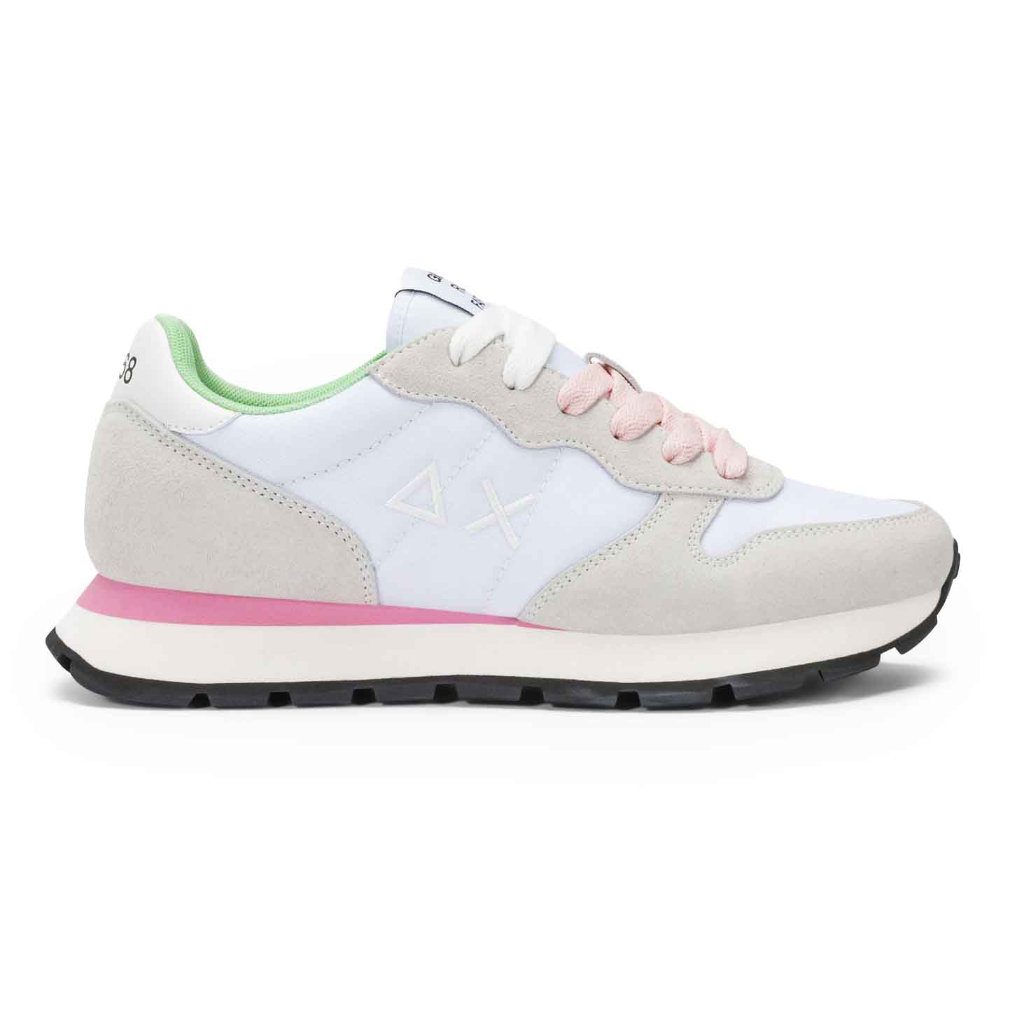 Sun68 Sneaker Ally Solid in suede e nylon bianco
