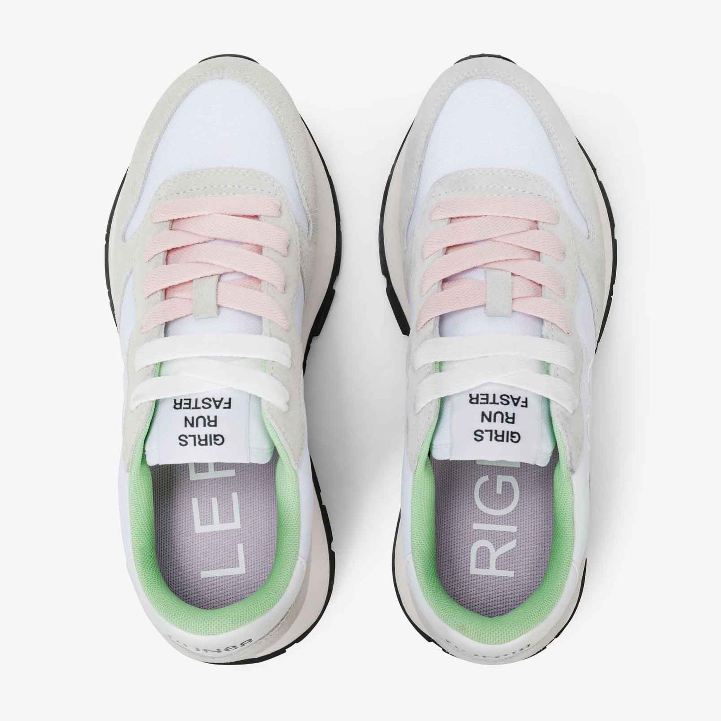 Sun68 Sneaker Ally Solid in suede e nylon bianco