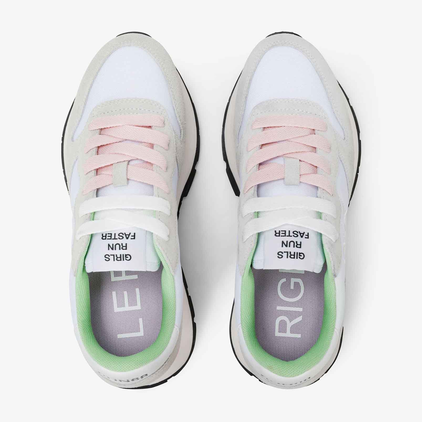 Sun68 Sneaker Ally Solid in suede e nylon bianco