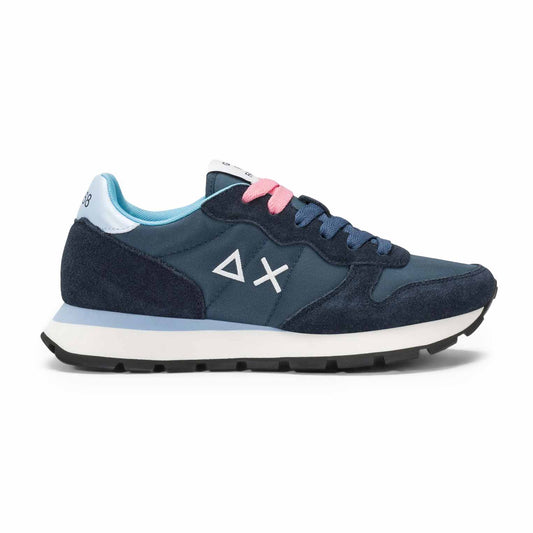 Sun68 Sneaker Ally Solid in suede e nylon blu navy