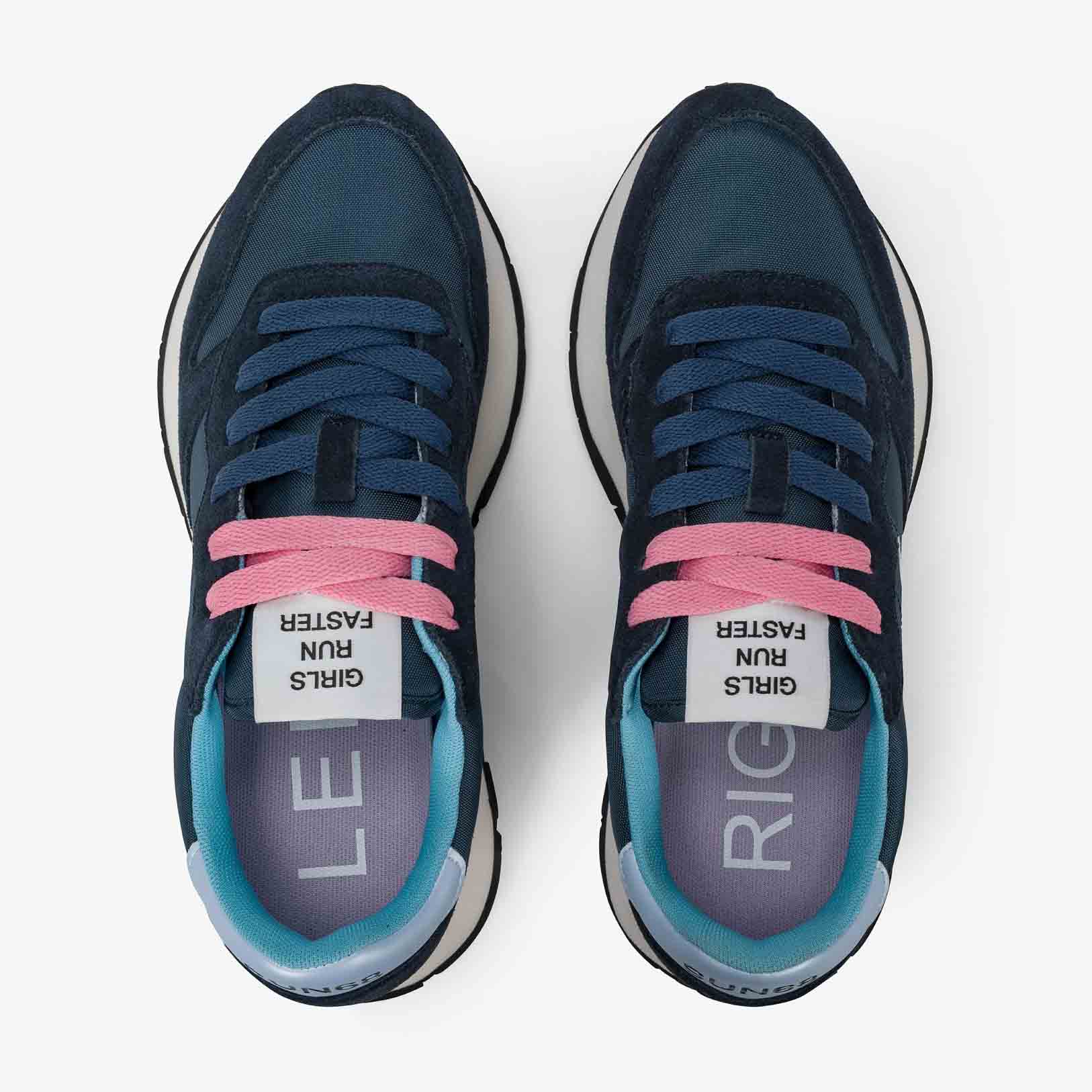 Sun68 Sneaker Ally Solid in suede e nylon blu navy