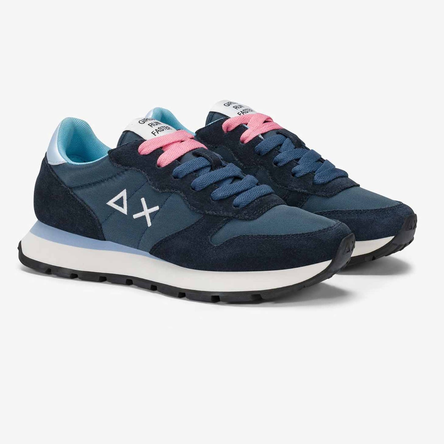 Sun68 Sneaker Ally Solid in suede e nylon blu navy