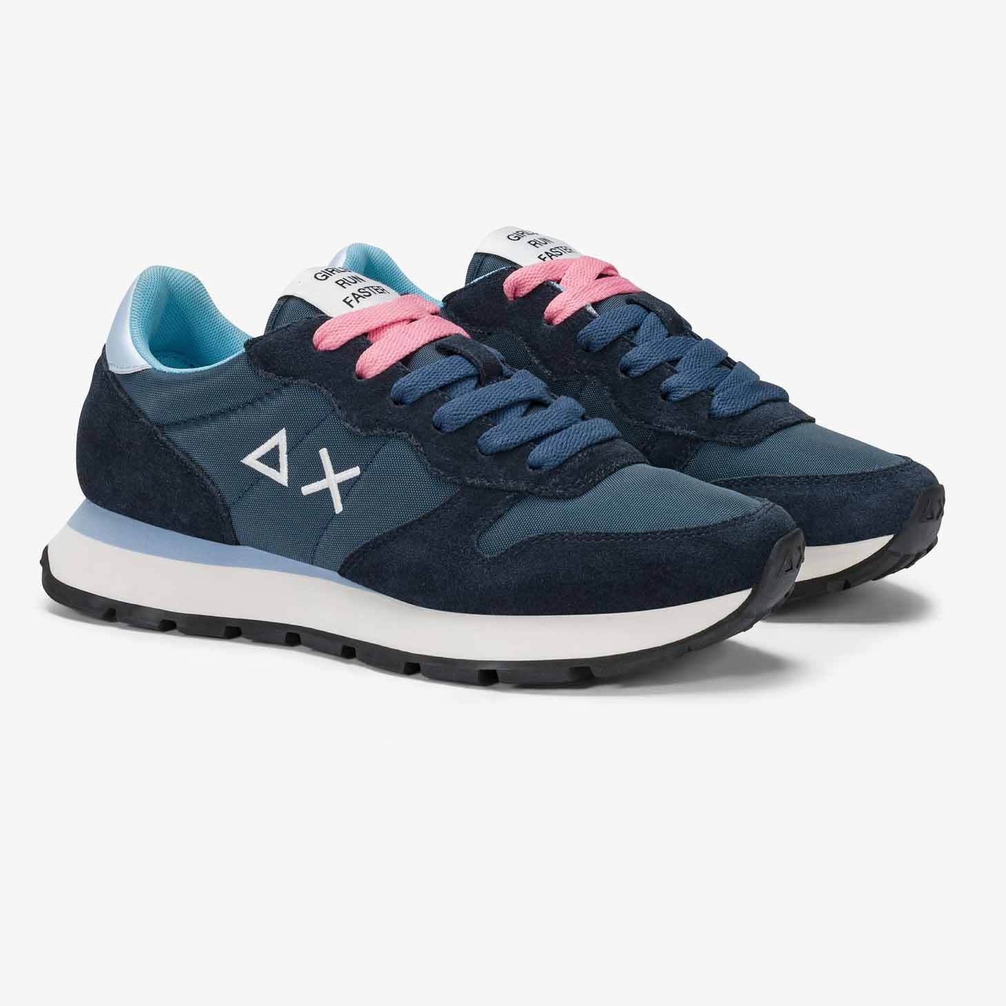Sun68 Sneaker Ally Solid in suede e nylon blu navy