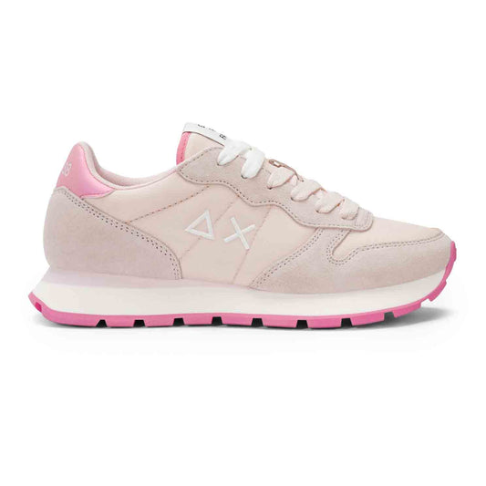 Sun68 Sneaker Ally Solid in suede e nylon rosa porcellana
