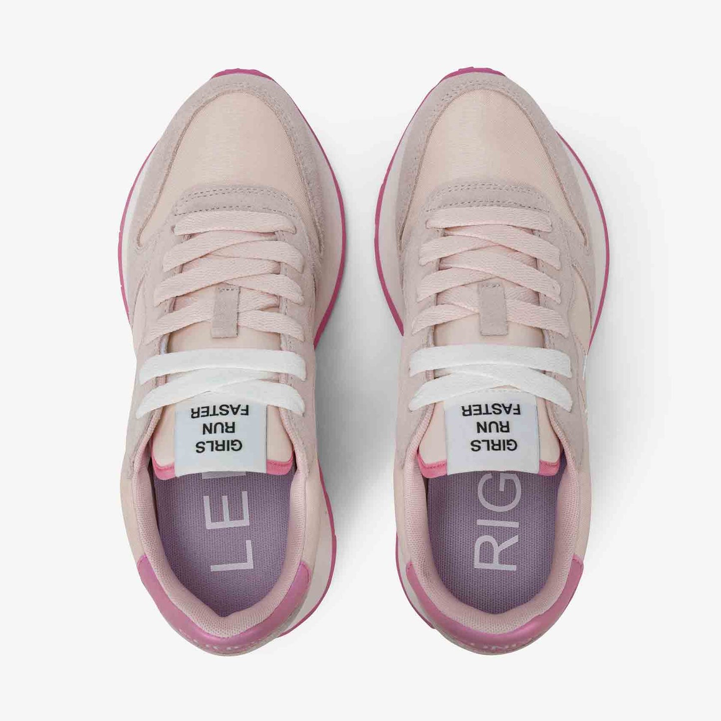 Sun68 Sneaker Ally Solid in suede e nylon rosa porcellana