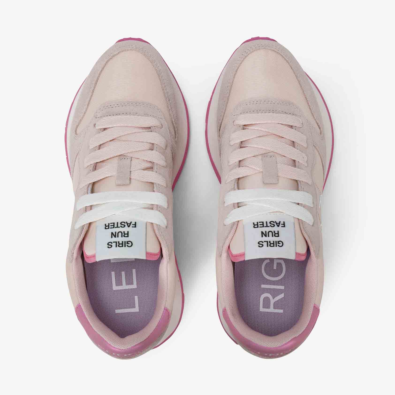 Sun68 Sneaker Ally Solid in suede e nylon rosa porcellana
