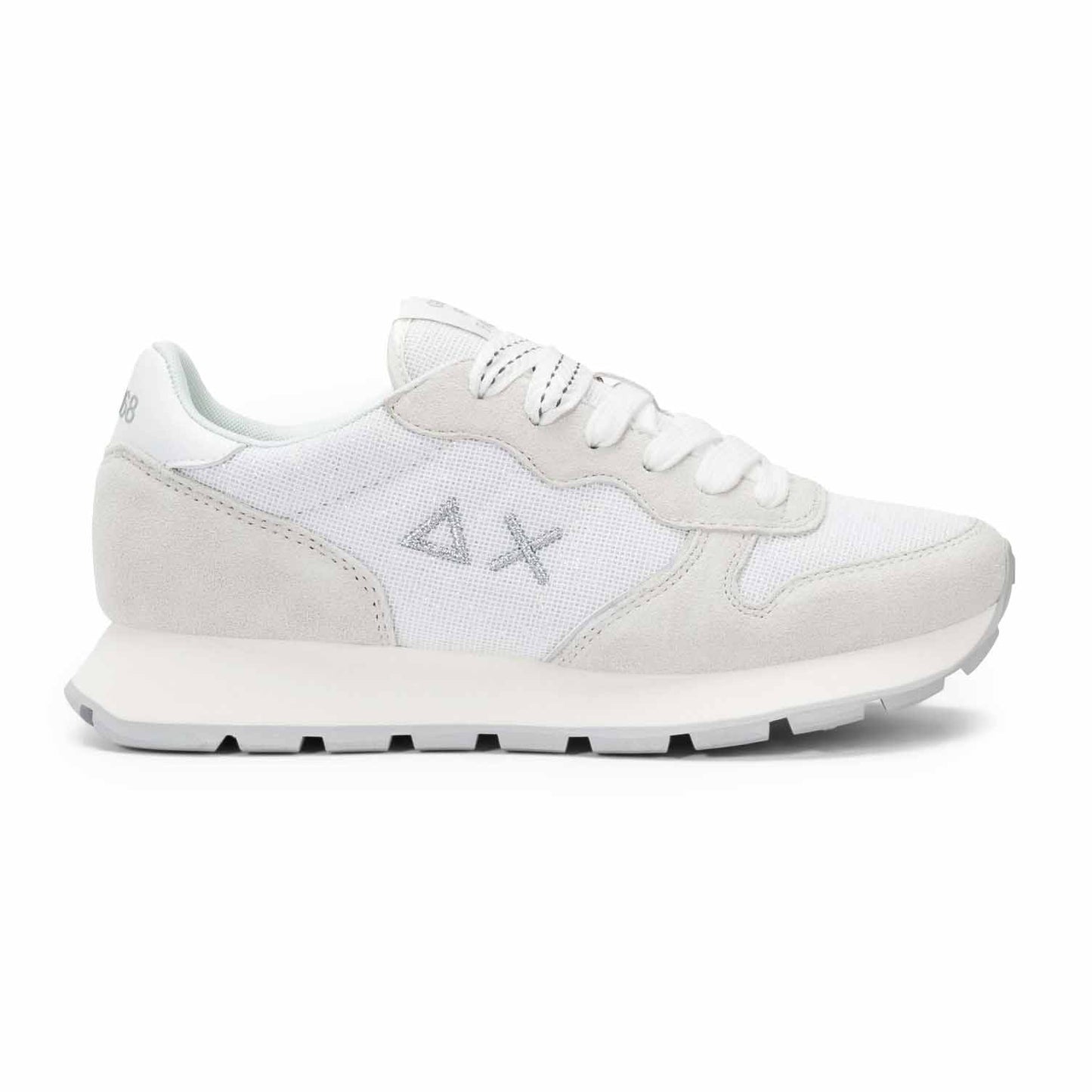 Sun68 Sneaker Ally Glitter in suede e lurex bianco