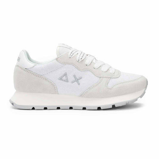 Sun68 Sneaker Ally Glitter in suede e lurex bianco