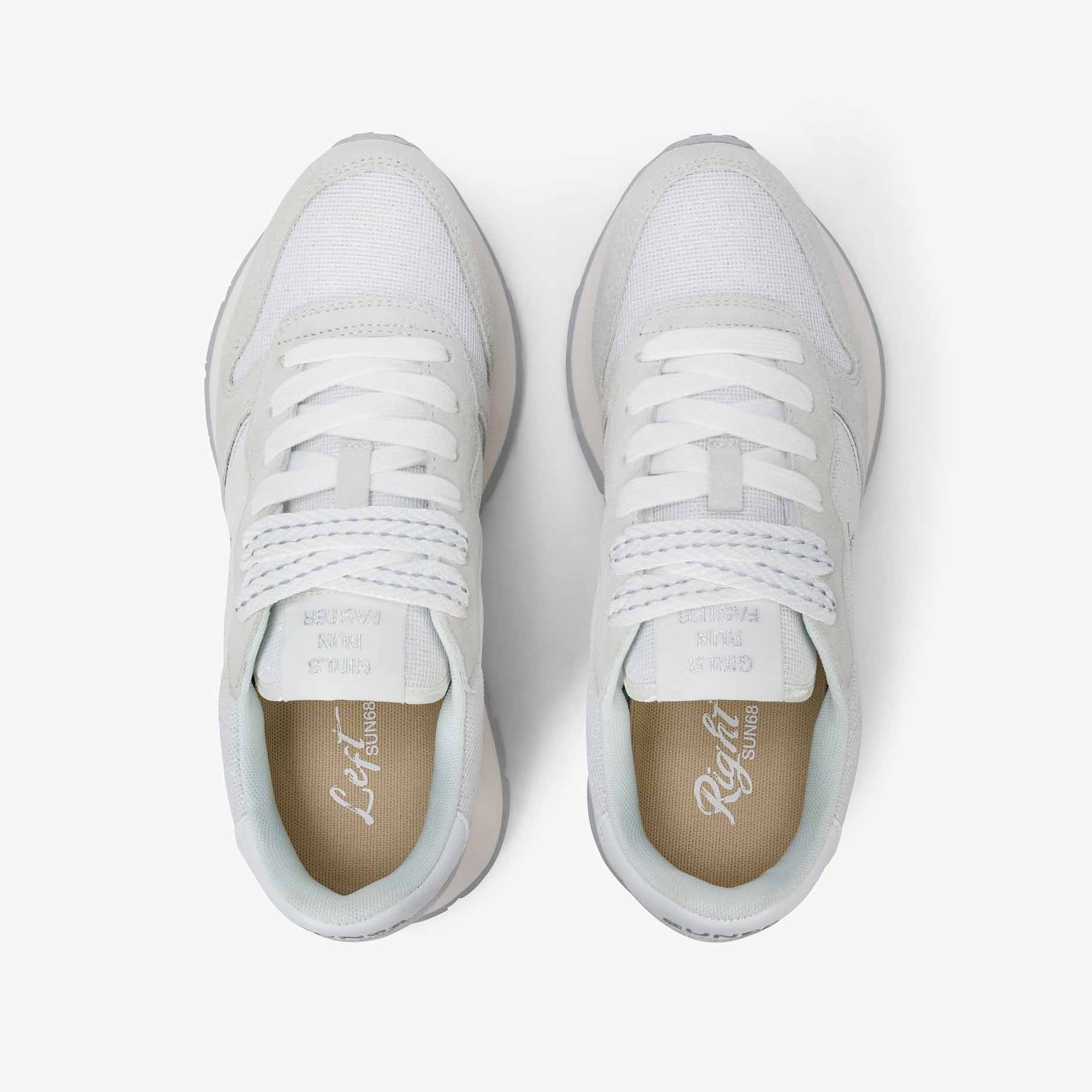 Sun68 Sneaker Ally Glitter in suede e lurex bianco